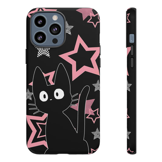 Cute Black Cat Phone Case - Kawaii Pastel Goth iPhone Cover