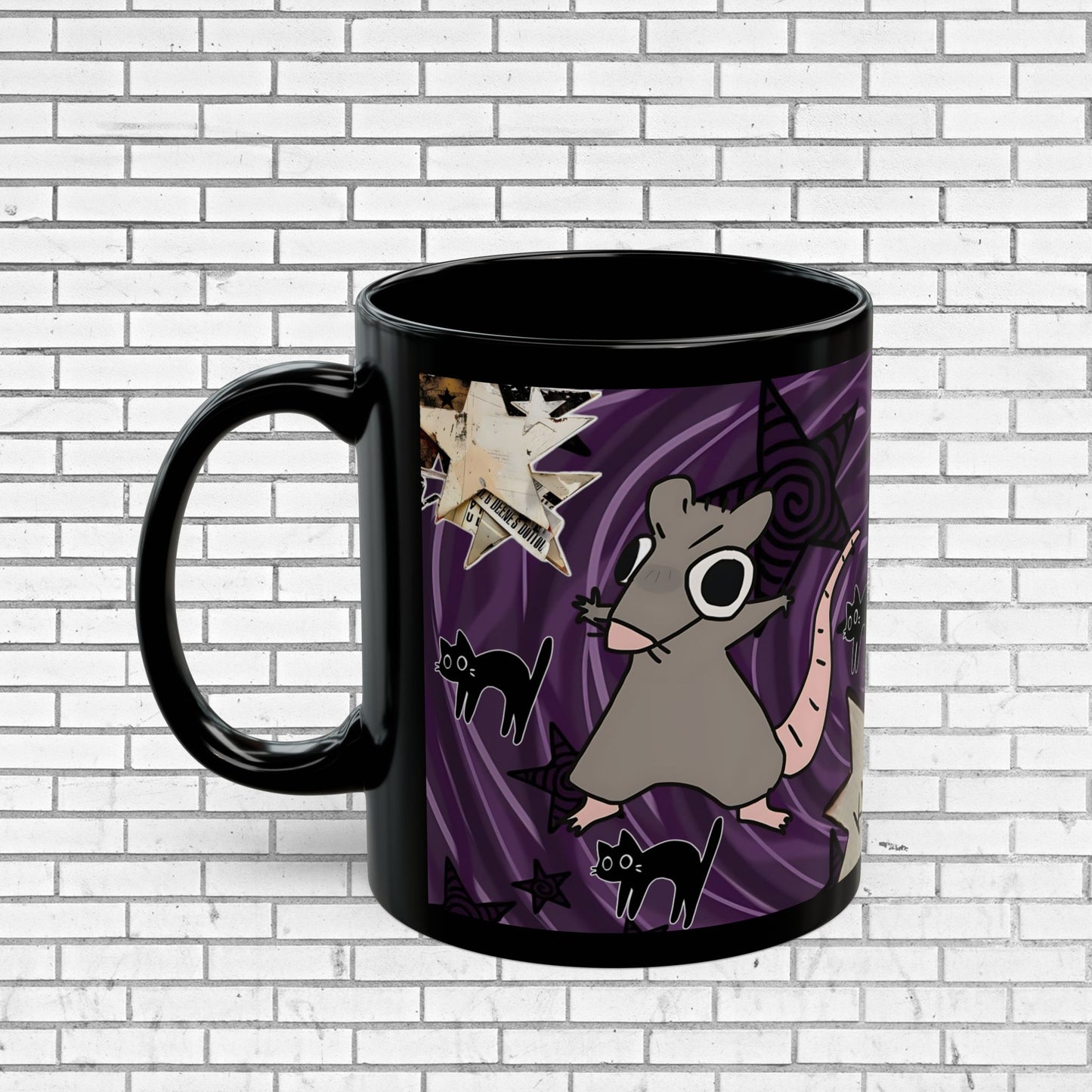 Dark Punk Rat Mug - Gothic Kawaii Coffee Cup Alt Art