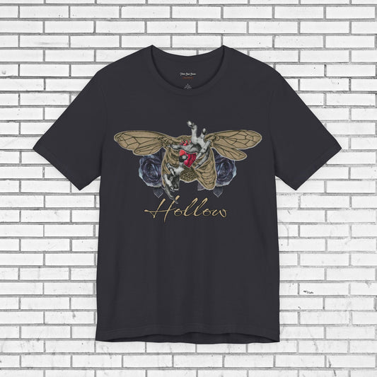 Gothic Hollow Shirt Dark Botanical Art Graphic Tee Heart &amp; Wings Shirt, Witchy Gift Dark Cottagecore Fashion Alchemy Outfit Goth Girl Gift