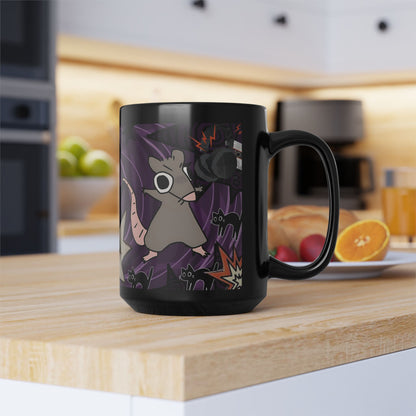 Dark Punk Rat Mug - Gothic Kawaii Coffee Cup Alt Art
