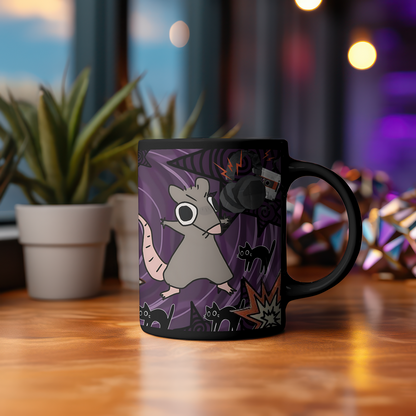 Dark Punk Rat Mug - Gothic Kawaii Coffee Cup Alt Art