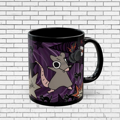 Dark Punk Rat Mug - Gothic Kawaii Coffee Cup Alt Art