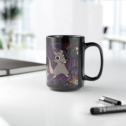 Dark Punk Rat Mug - Gothic Kawaii Coffee Cup Alt Art