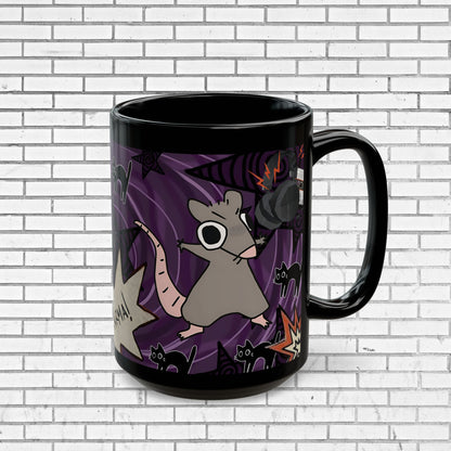 Dark Punk Rat Mug - Gothic Kawaii Coffee Cup Alt Art