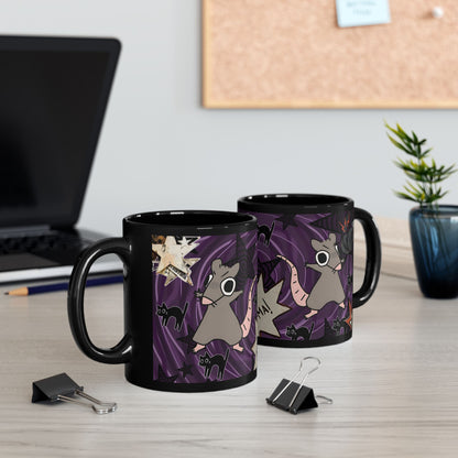 Dark Punk Rat Mug - Gothic Kawaii Coffee Cup Alt Art
